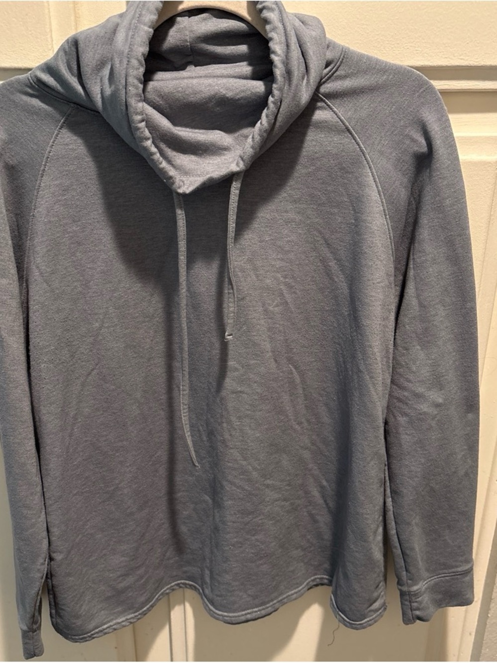 Light Blue Pullover Cowl Neck Shirt